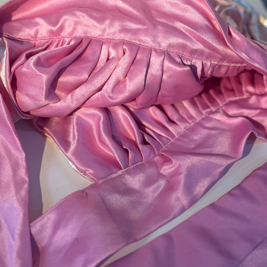 Χειροποίητα Saten Bonnet Διπλης όψεως με κορδέλα