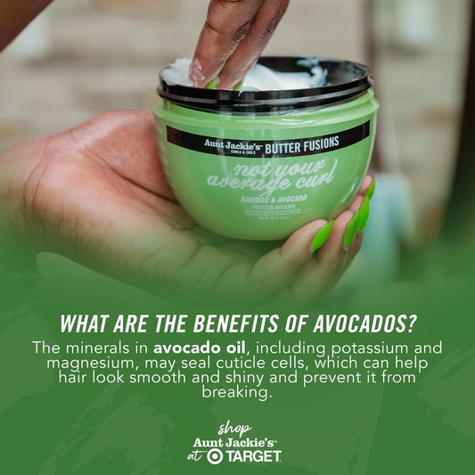 Butter Fusion Not Your Average Curl Bamboo & Avocado Protein Masque 227ml aunt jackies