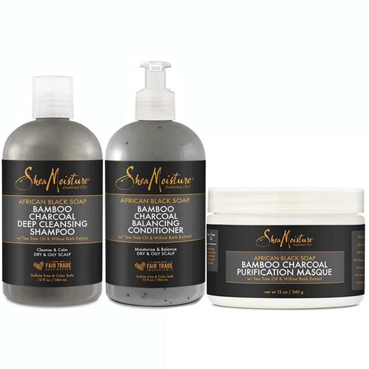 Shea Moisture African Black Soap Bamboo Charcoal Deep Cleansing Shampoo 384ml