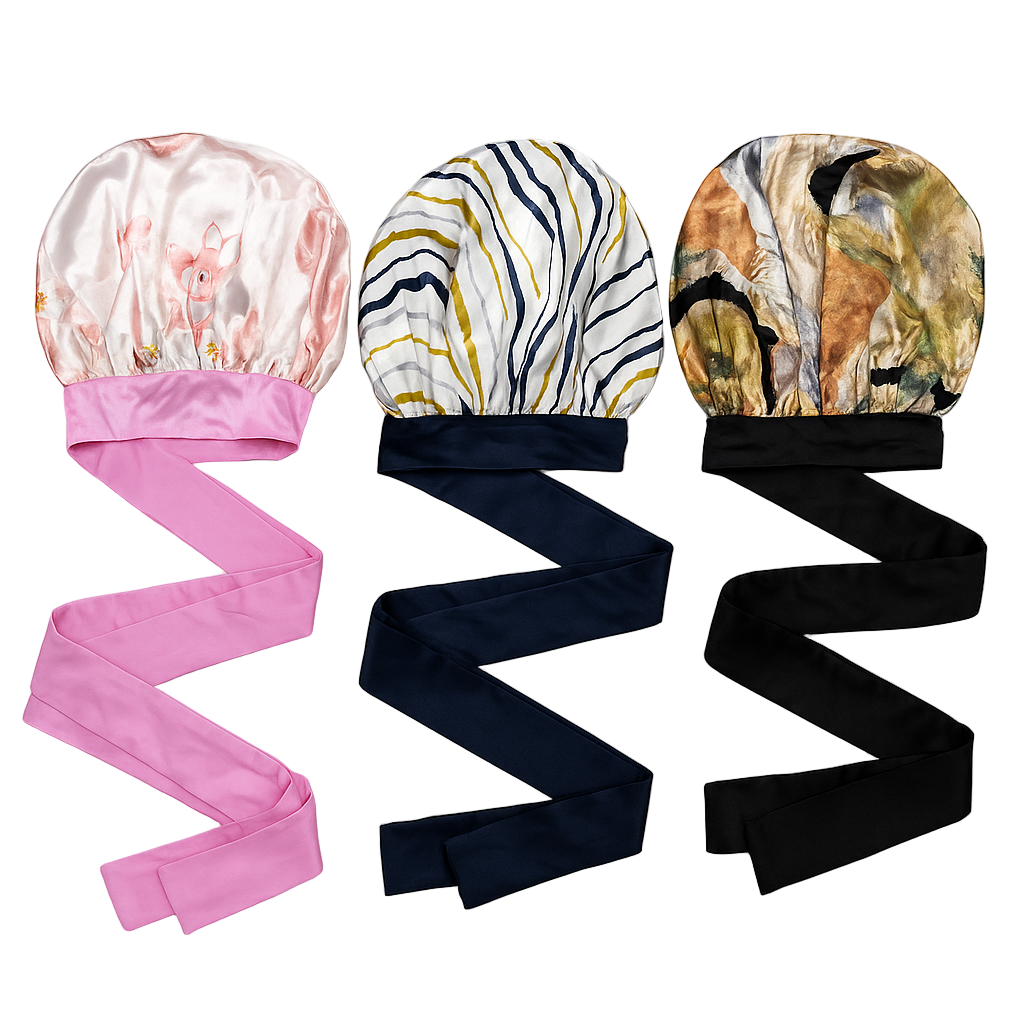 Χειροποίητα Saten Bonnet Διπλης όψεως με κορδέλα