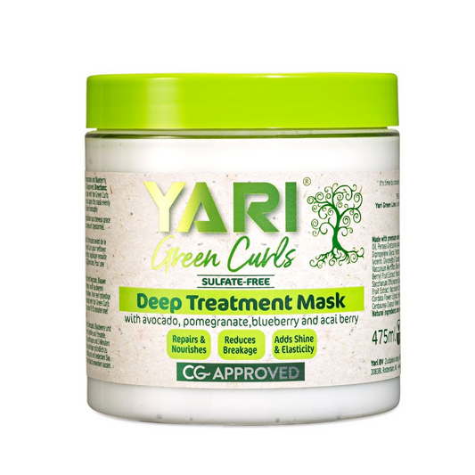 MyCurls.gr-Deep Treatment Mask 475ml  https://mycurls.gr/products/deep-treatment-mask-475ml  Yari Green Curls Deep Treatment Mask με αβοκάντο, ρόδι, βατόμουρο και acai berry. Ενυδατώνει σε βάθος και μαλακώνει τα μαλλιά, κάνοντας τα μαλλιά πιο λαμπερά, μεταξένια και απαλά. CURLY GIRL METHOD APPROVED.&nbsp; Ιδανικό για μαλλιά τύπου 1 (ίσια), τύπου 2 (κυματιστά), τύπου 3 (σγουρά) και τύπου 4 (afro)