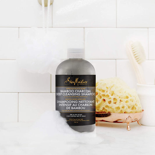 Shea Moisture African Black Soap Bamboo Charcoal Deep Cleansing Shampoo 384ml