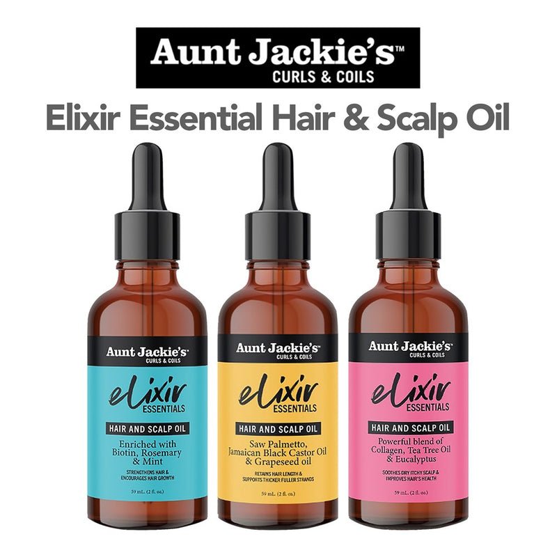 Elixir Essential Hair & Scalp Oil Saw Palmetto, Jamaican Black Castor Oil & Grapeseed Oi