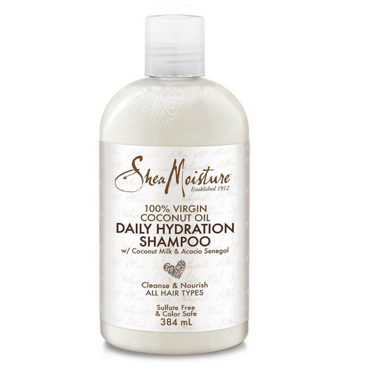 Πείτε αντίο στο Frizz  Shea Moisture 100% Virgin Coconut Oil Daily Hydration Shampoo  Εμπλουτισμένο με φυσικά συστατικά, 100% παρθένο λάδι καρύδας, κρεμώδες γάλα καρύδας και πιστοποιημένο βιολογικό βούτυρο καριτέ, αυτός ο συνδυασμός σαμπουάν και κοντίσιονερ κρατά τα μαλλιά ενυδατωμένα, διασφαλίζει ότι τα μαλλιά παραμένουν καθαρά, απαλά, μαλακά και χωρίς μπερδέματα. MYCURLS.GR